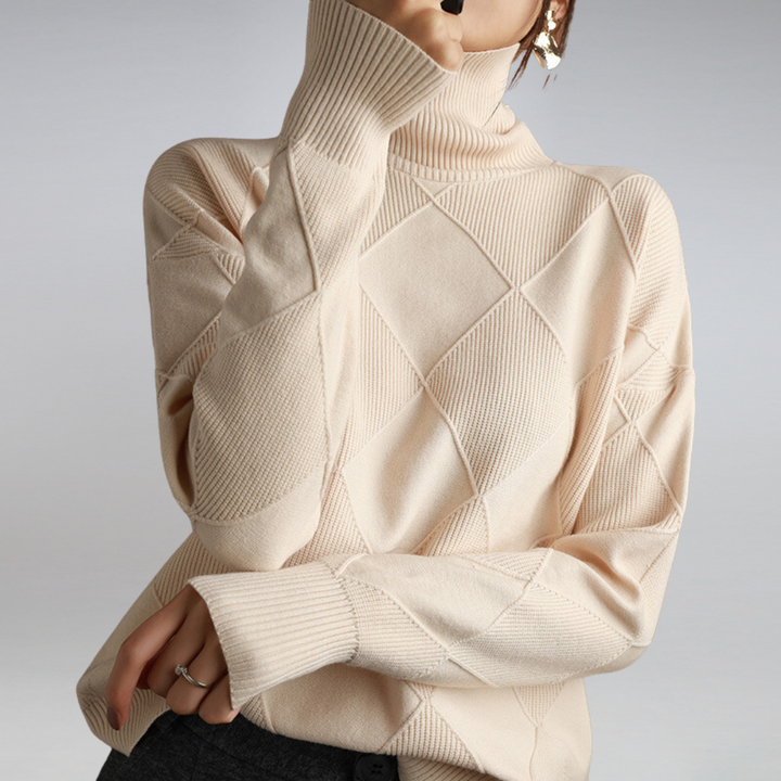 Blød dame rullekrave sweater, perfekt til at holde varmen i stilfuldt dametøj.