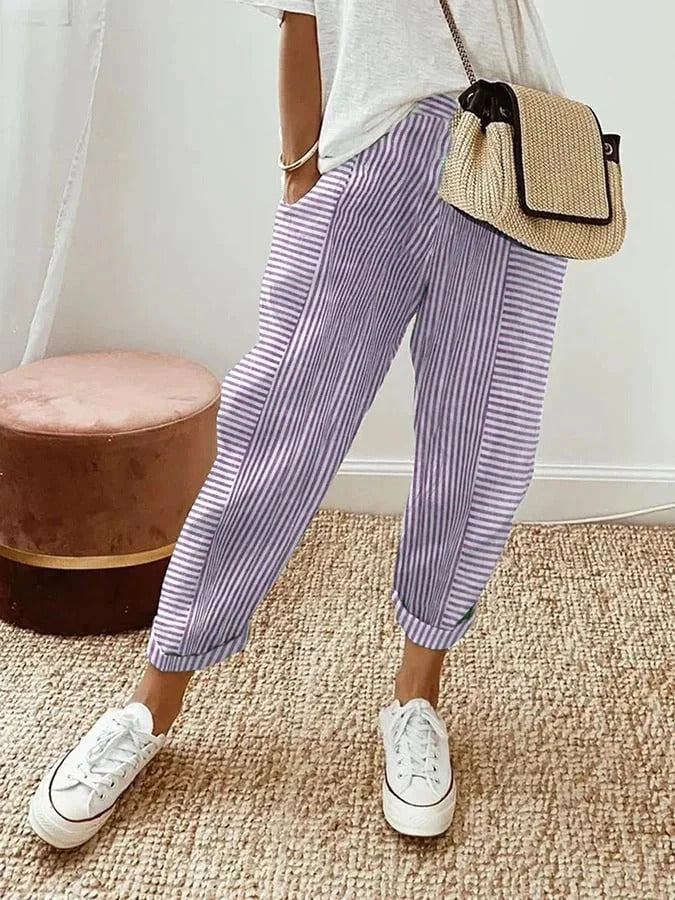 Bløde og åndbare dame sommerbukser i letvægtsstof, giver optimal komfort og bevægelsesfrihed hele dagen.