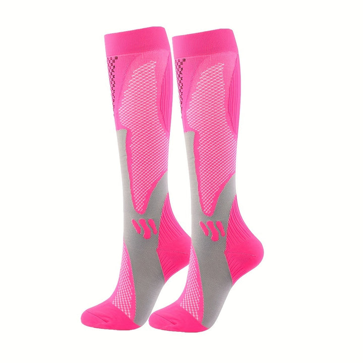 Dame kompressionsstrømper, støttende & åndbare. Ideel til lange løbeture, fitness & træning.