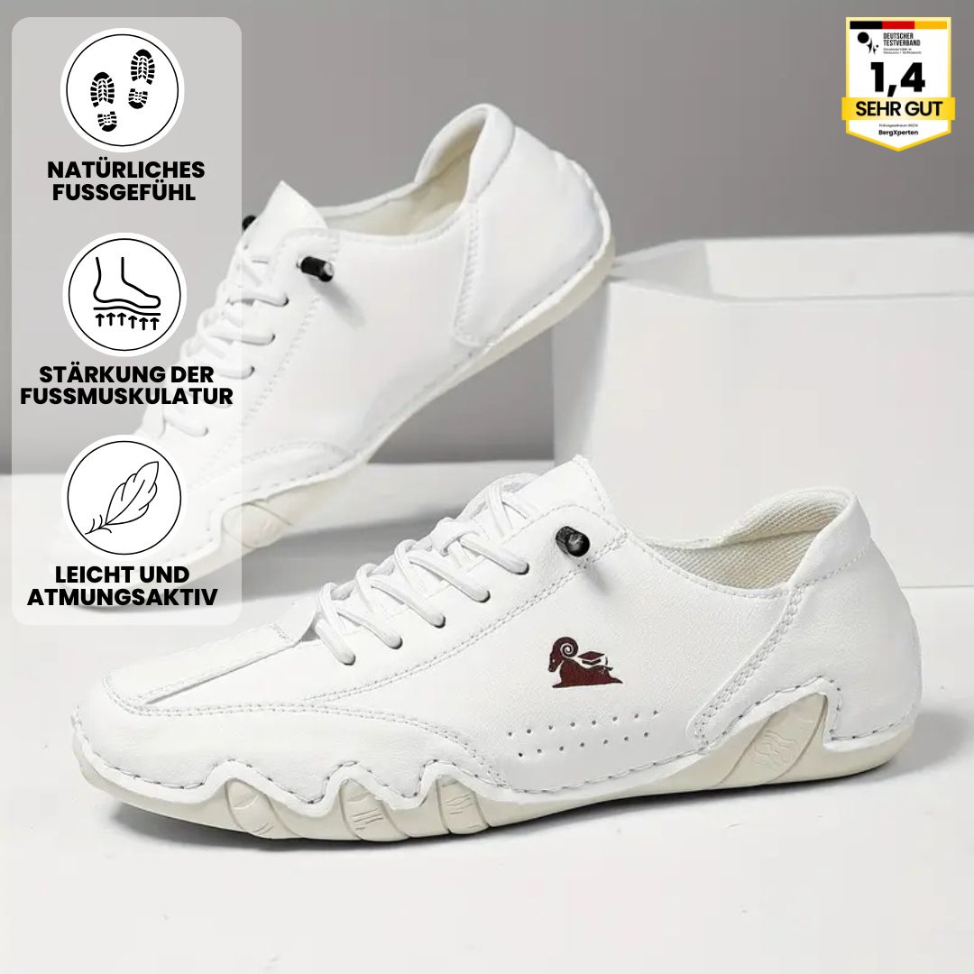 Ergonomiske, vandtætte, fleksible barfodssko i lys grå til kvinder, med bred tåboks, ideel til udendørs aktiviteter