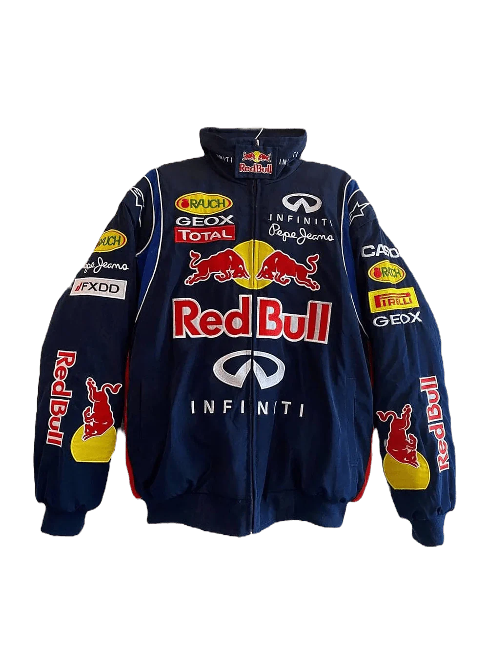 Red Bull damejakke i et elegant og sporty design, vejrbestandig, fås i størrelserne S-XL, vist bagfra.