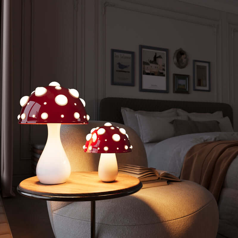 LED-bordlampe i svampedesign