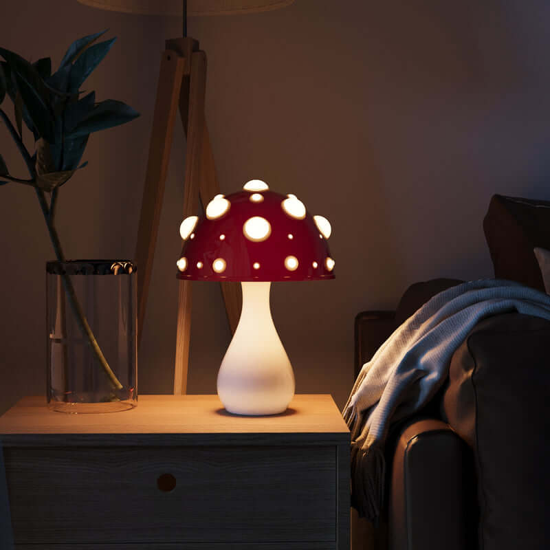 LED-bordlampe i svampedesign
