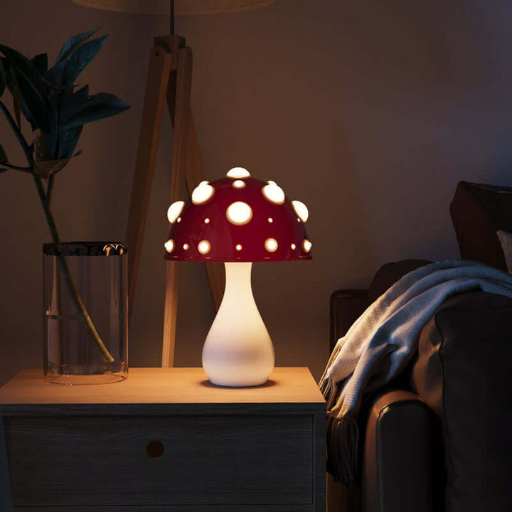LED-bordlampe i svampedesign