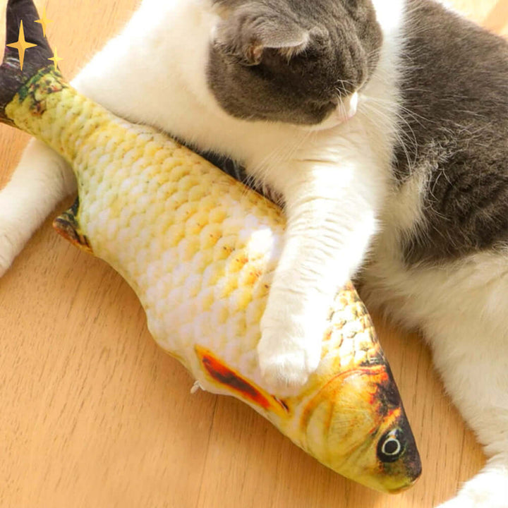 Interaktivt Kattelegetøj Sæt - 4 Bevægelige Fisk