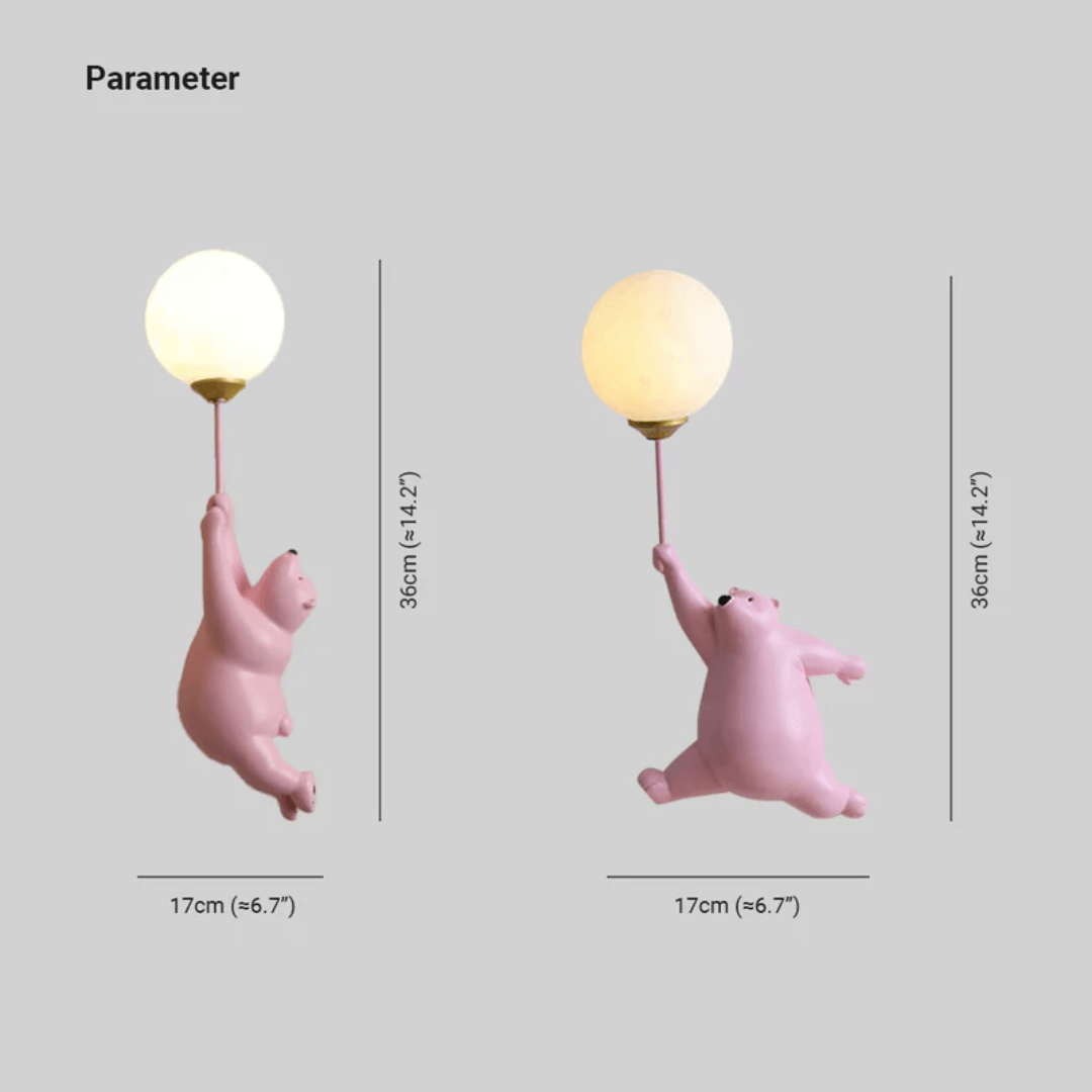 LED-væglampe med bjørnedesign til børneværelset