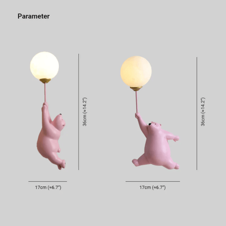 LED-væglampe med bjørnedesign til børneværelset