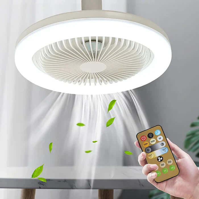Loftvifte med LED-lys og fjernbetjening