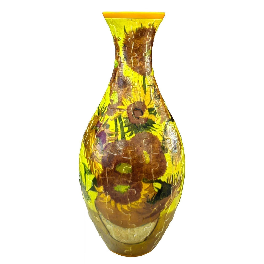 Unik 3D puslespil vase med et levende mønster, skaber en dynamisk og iøjnefaldende dekoration.
