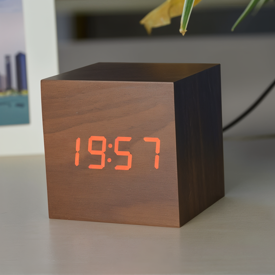Digitalt LED vækkeur med stor, klar skærm. Perfekt bordur til soveværelset.