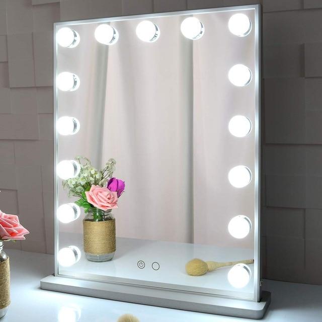 Dæmpbare LED-lamper til make-up-spejle, energibesparende med tre lystilstande for præcis make-up derhjemme.