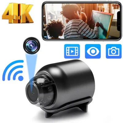 Avanceret minikamera med 4K HD, nattesyn og bevægelsesdetektion for sikkerhed i hjemmet.