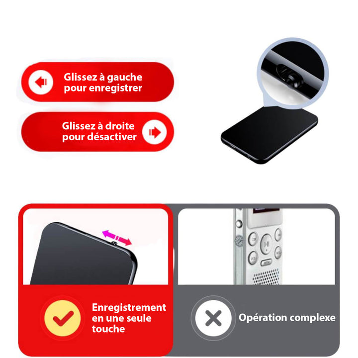 Alsidig mini optager gadget til møder og diskret lydoptagelse. Lang batteritid og bærbar.