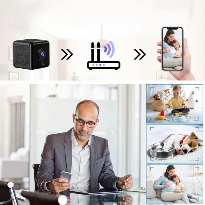 Diskret trådløst HD WiFi overvågningskamera til udendørs sikkerhed i hjemmet.