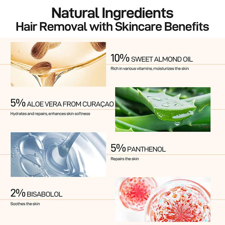 Ansigtshårfjerning med naturlige ingredienser. Smertefri & effektiv til kvinder for glat hud.