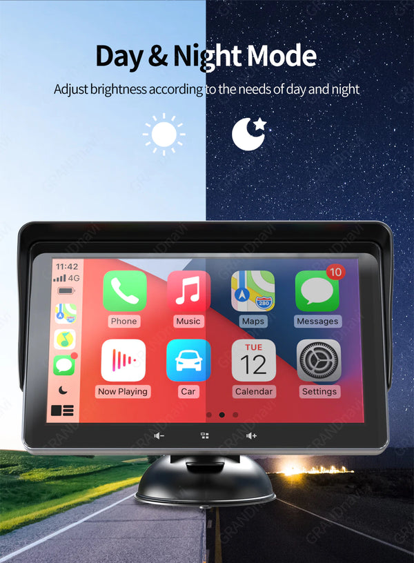 Trådløst CarPlay-system med bakkamera, moderne design i bilen, for sikkerhed og nem smartphone-integration.