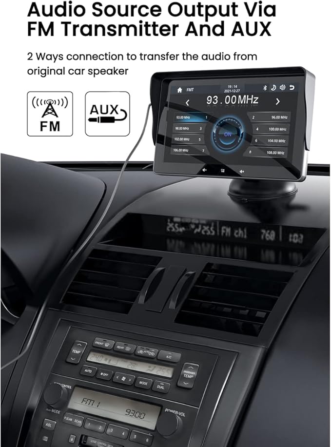 Trådløst CarPlay-system med bakkamera, moderne design i bilen, for sikkerhed og nem smartphone-integration.