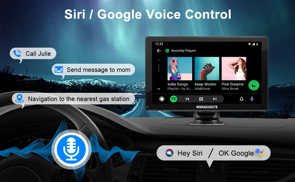 Trådløst CarPlay-system med bakkamera, moderne design i bilen, for sikkerhed og nem smartphone-integration.
