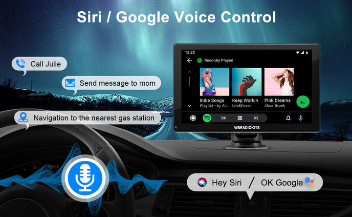 Trådløst CarPlay-system med bakkamera, moderne design i bilen, for sikkerhed og nem smartphone-integration.