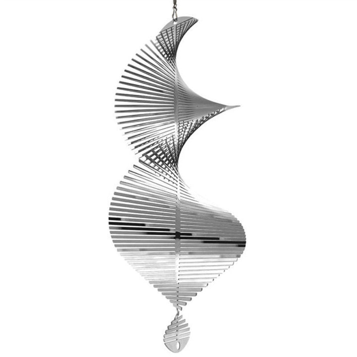 Roterende vindspil: 3D-roterende spiral, inspireret af skandinavisk design, skaber ro i haven.
