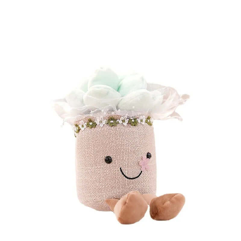 Hyggelig blomster plysfigur - blød pudeven