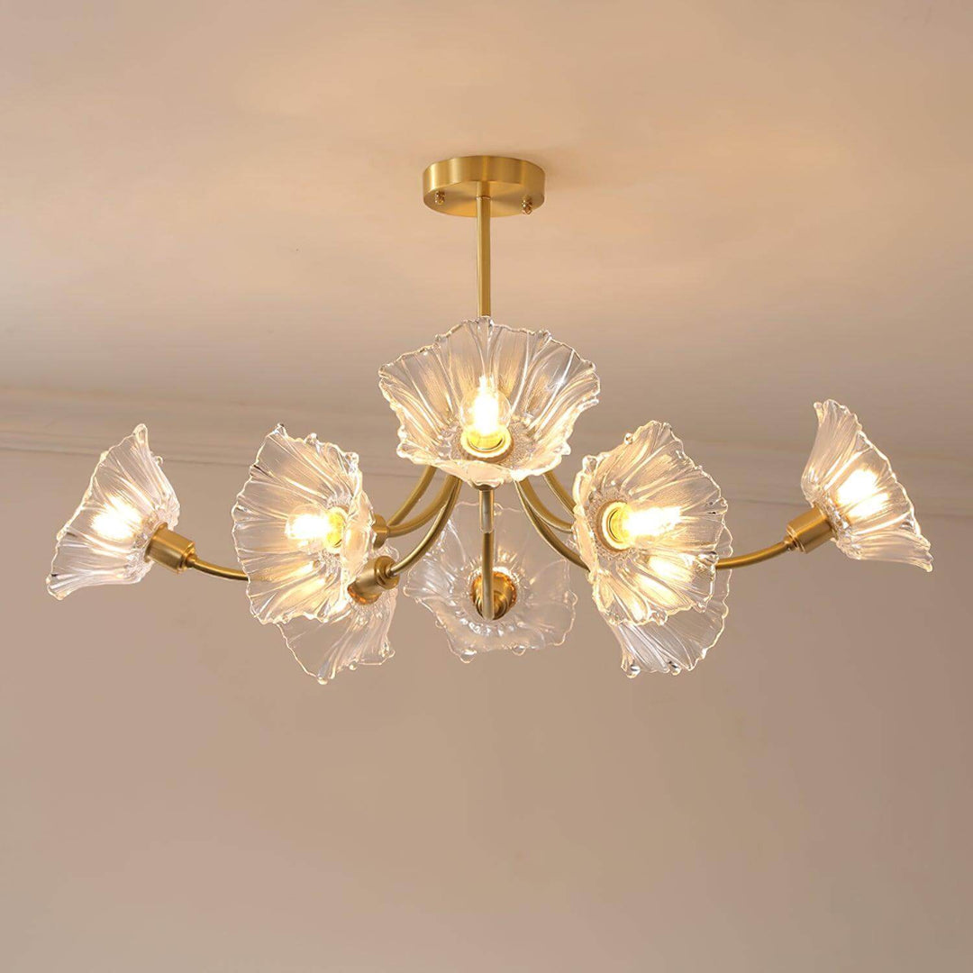 Elegant og Moderne Blomsterglas Lysekrone
