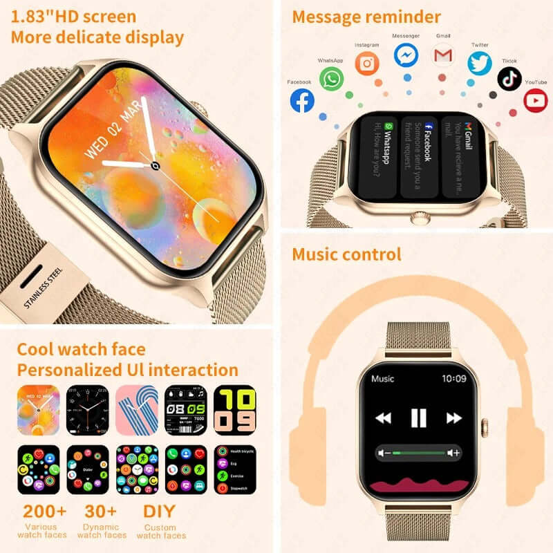 Elegant Smartwatch til Kvinder - Aktivitetstracker