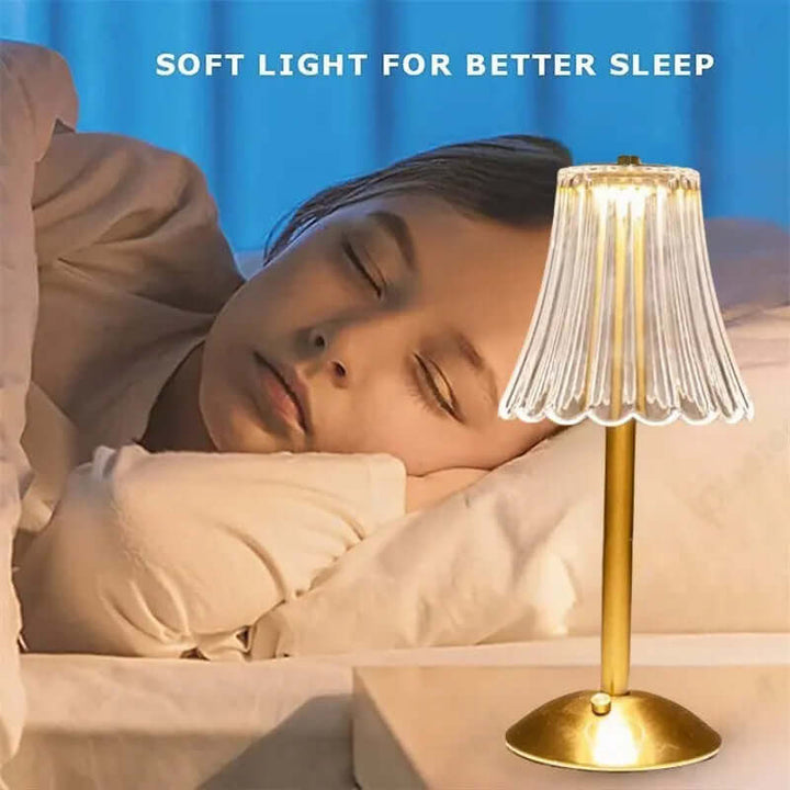 Dæmpbar LED Krystal Bordlampe - Trådløs