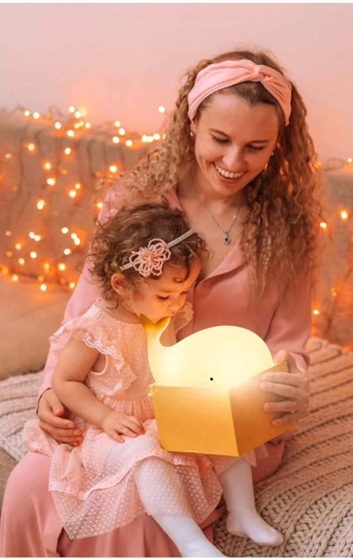 LED natlampe Hval, farveskift, touch, børneværelse