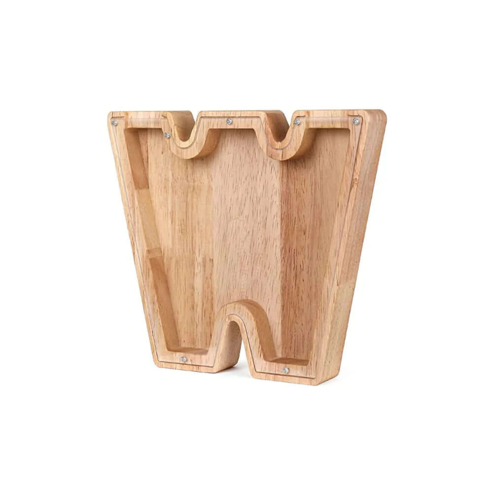 Træ sparegris med vindue - Alfabetdesign
