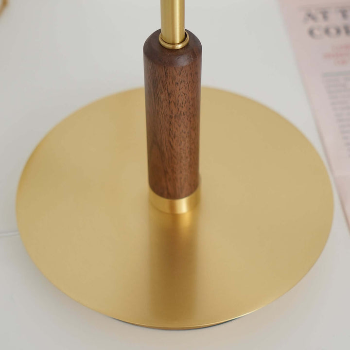 Moderne Designer Bordlampe i Glas, Træ og Metal