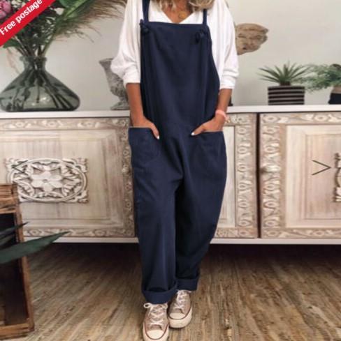 Kvinders jumpsuit med elastisk talje, der kombinerer enkelhed med modebevidsthed.