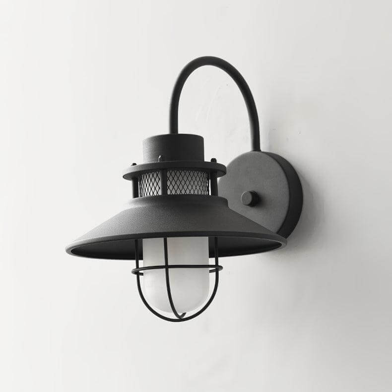 Industriel udendørs væglampe af metal og glas IP65
