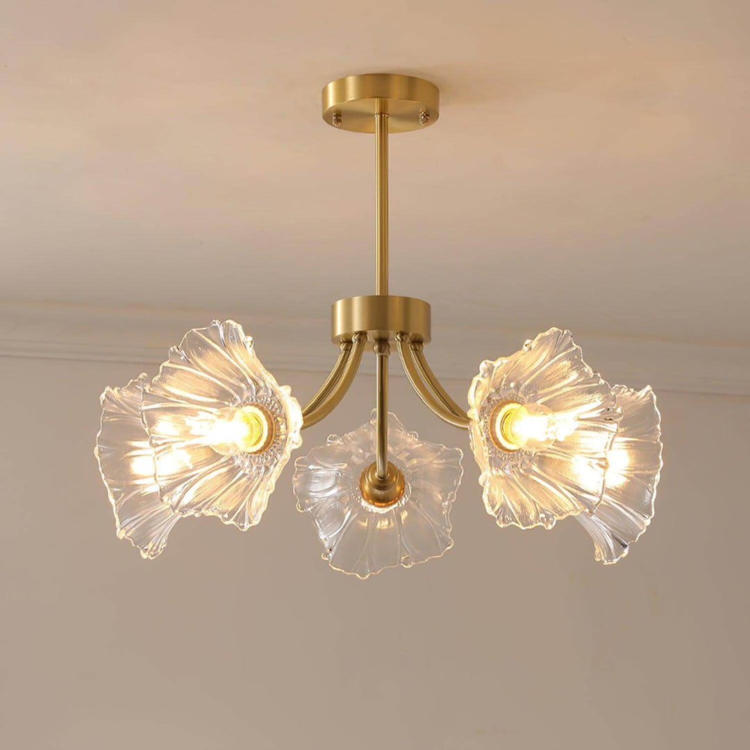Elegant og Moderne Blomsterglas Lysekrone
