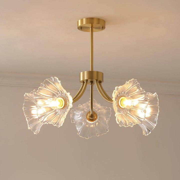 Elegant og Moderne Blomsterglas Lysekrone