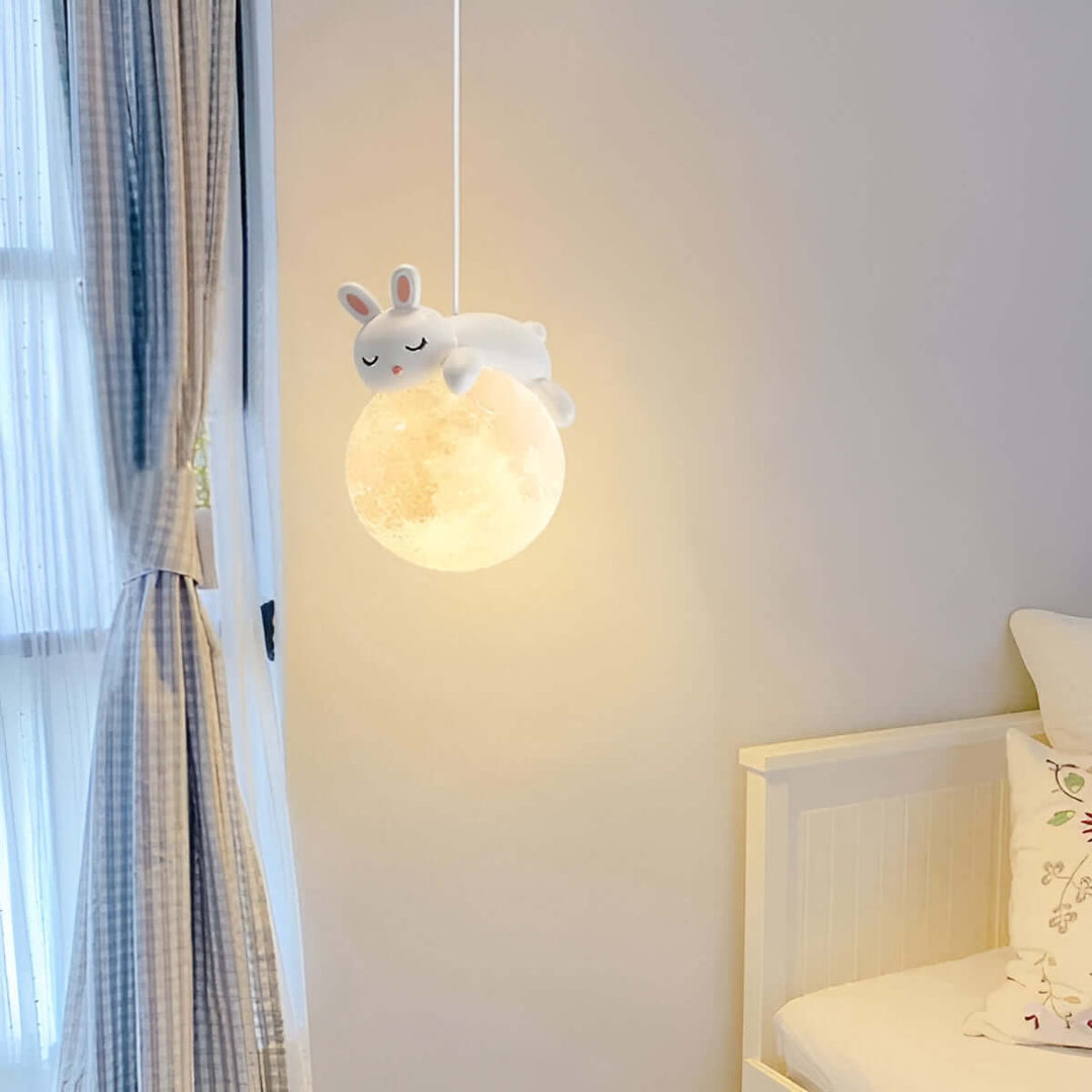 Børn Værelse Loftlampe Måne & Dyr