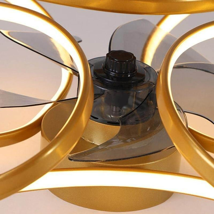 Moderne LED Loftsventilator med Blomsterdesign