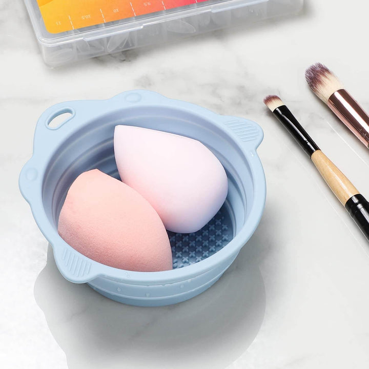 Sammenfoldelig Skåle til Rengøring af Makeupbørster