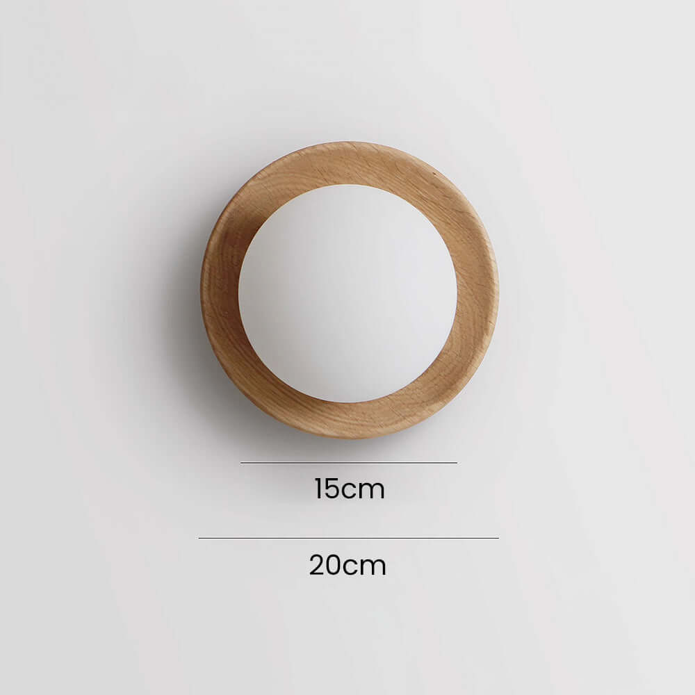 Minimalistisk Væglampe Hvid Naturtræ