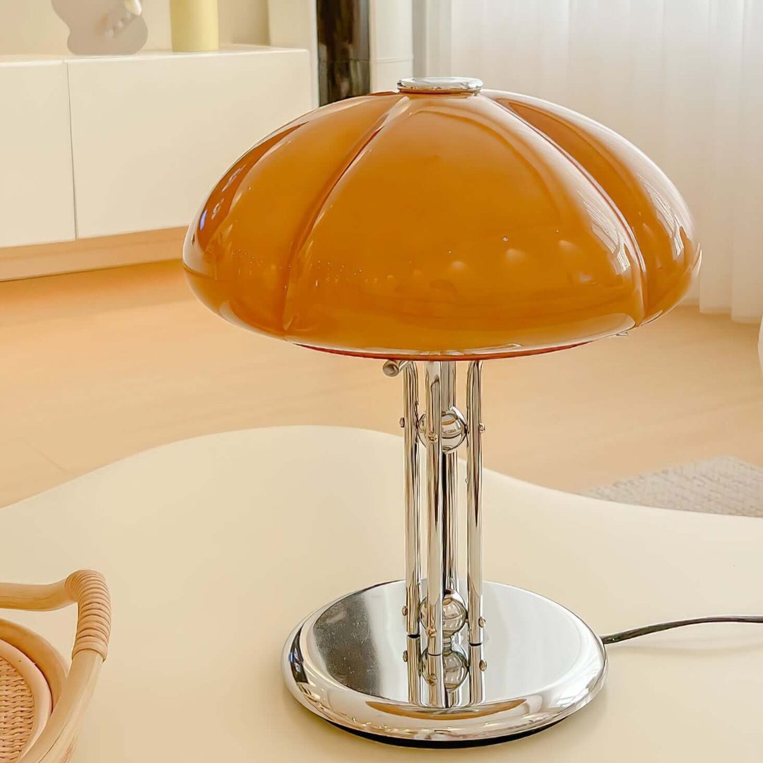 Svamp Design Bordlampe Glas Ravfarvet