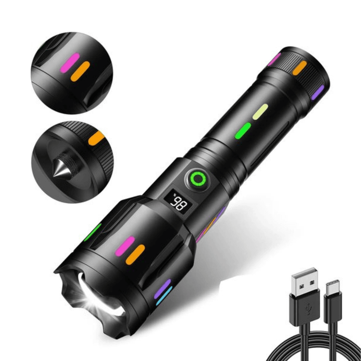 9000 Lumen Genopladelig LED Lommelygte