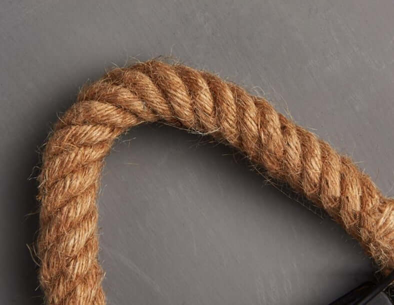 Vintage væglampe i industrielt design med reb