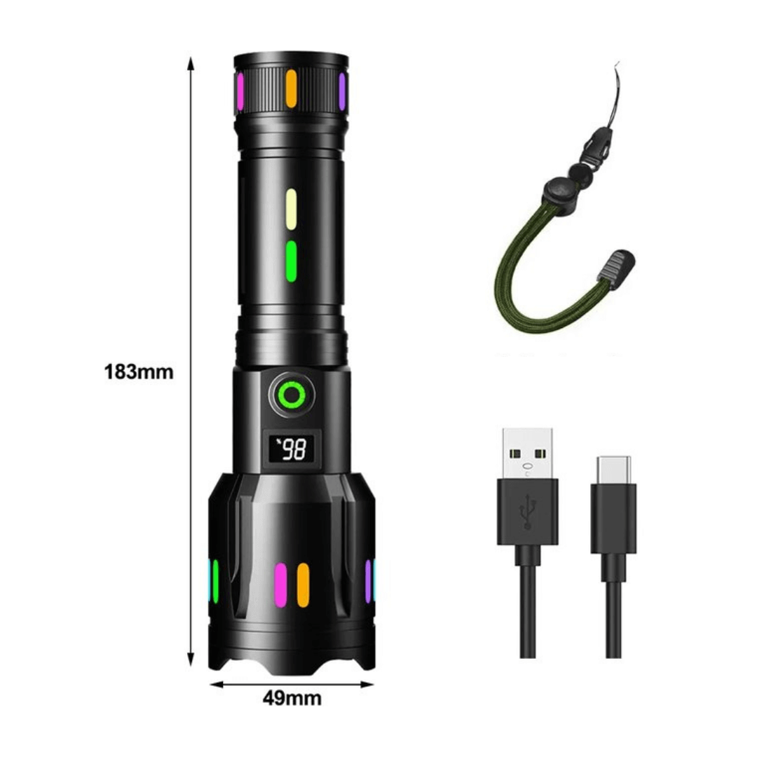 9000 Lumen Genopladelig LED Lommelygte