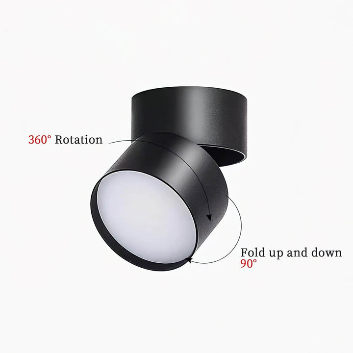 Justerbar loftlampe i aluminium, 10 cm