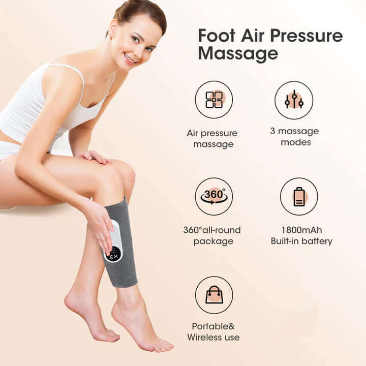 Benmassageapparat med Luftkompression & 3 Tilstande til Afslapning