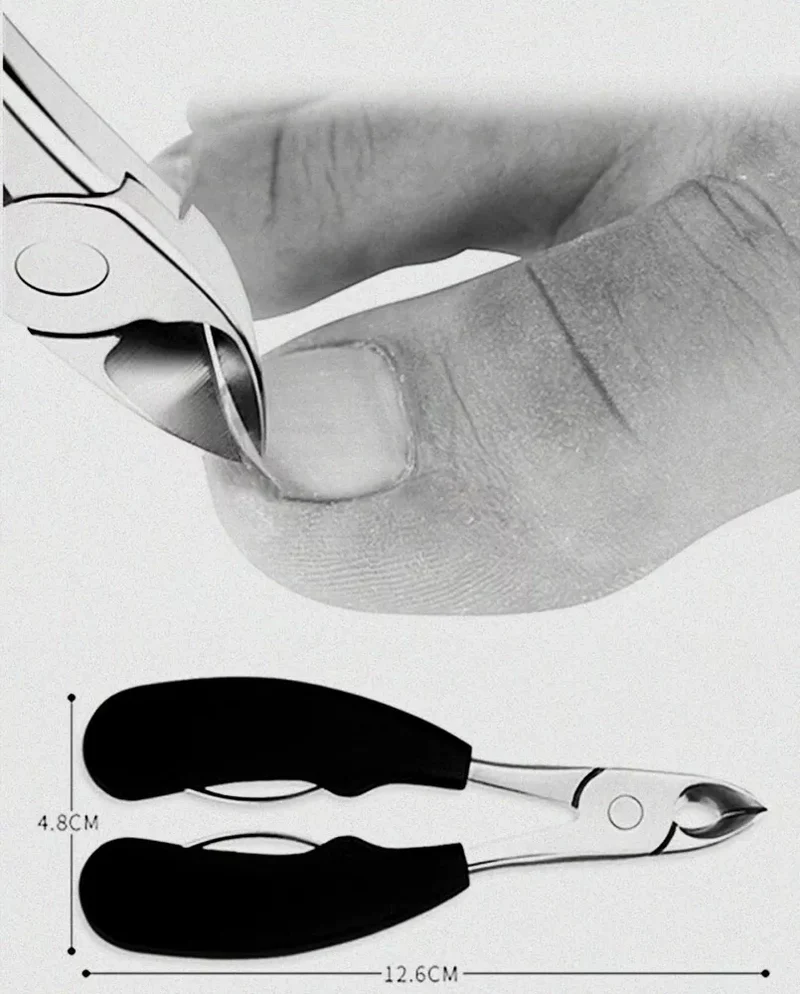 Ergonomisk EdgeMaster Pro negleklipper i rustfrit stål sikrer ren og præcis trimning til personlig neglepleje.