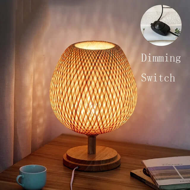 Vintage Bambus Bordlampe