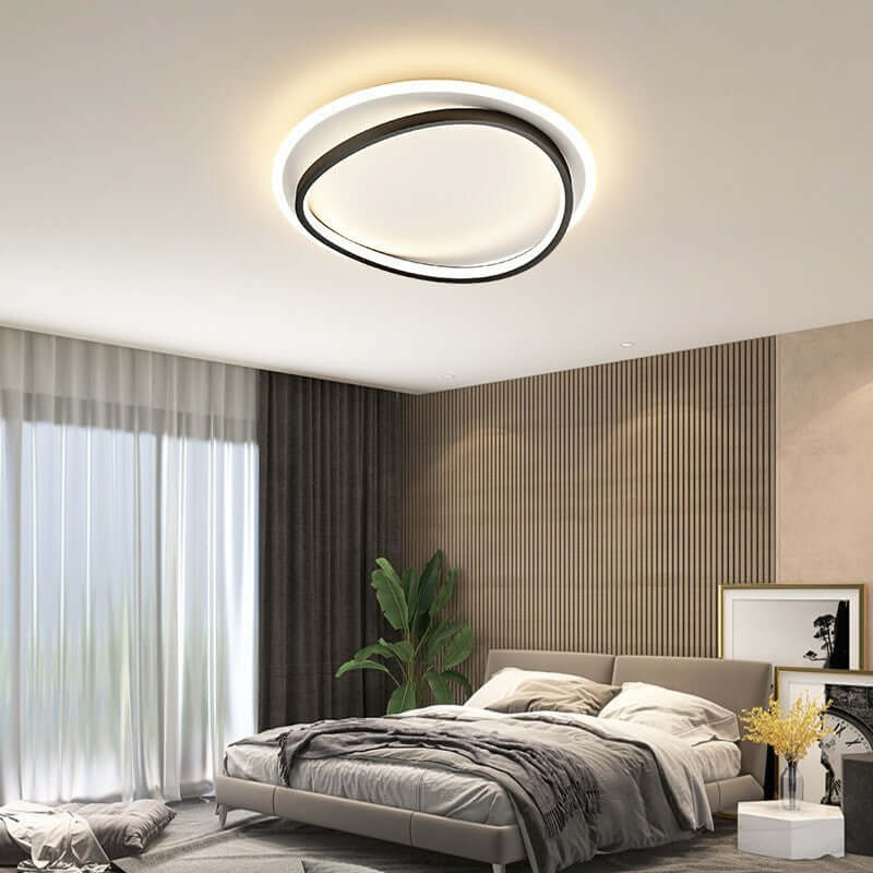 Minimalistisk LED loftlampe i sort-guld