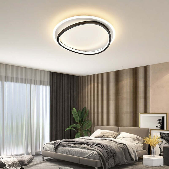 Minimalistisk LED loftlampe i sort-guld