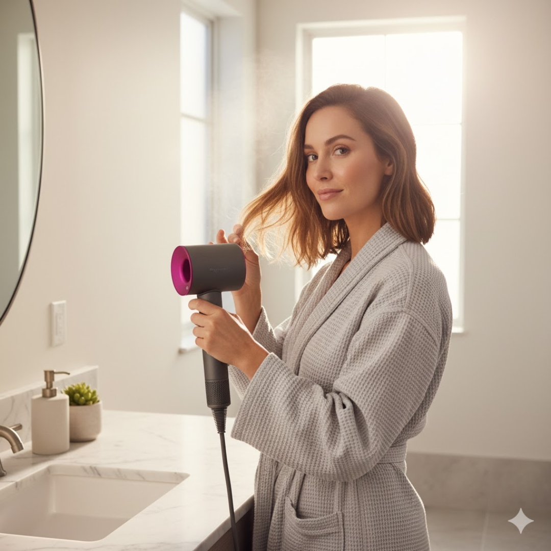 Professionel hårtørrer til frisører, leverer hurtig tørring og perfekt styling.
